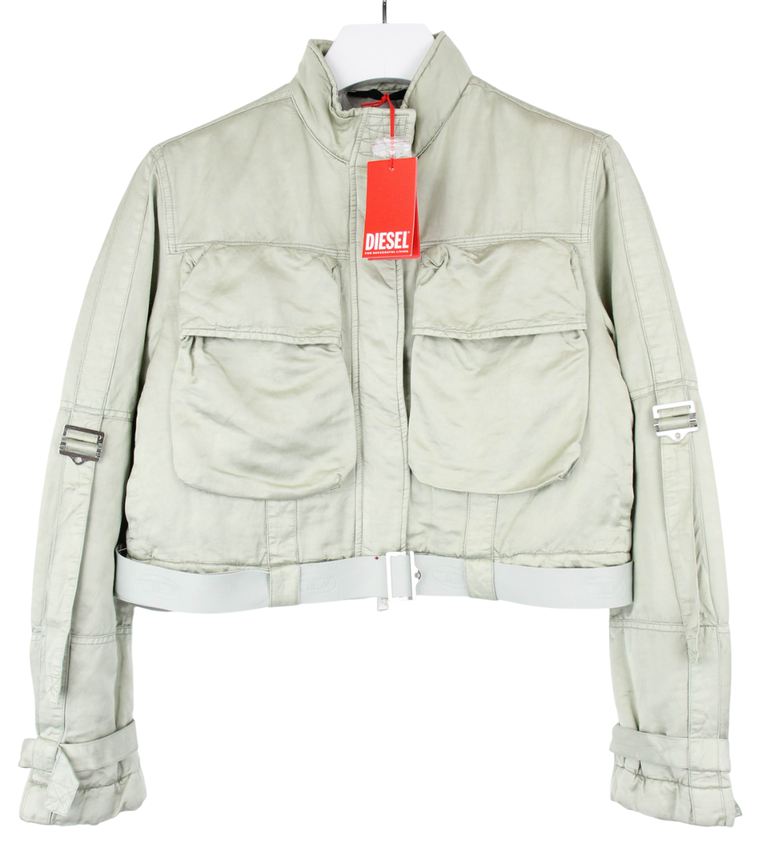 DIESEL G-Tali Jacket Women's LARGE Full Zip Linen Blend Padded