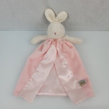 Bunnies by the Bay Bunny Bye Bye Buddy Pink Lovey Security Blanket Satin w Strap