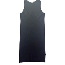 Express Ribbed Tank Dress Bodycon Sleeveless Casual Black XL