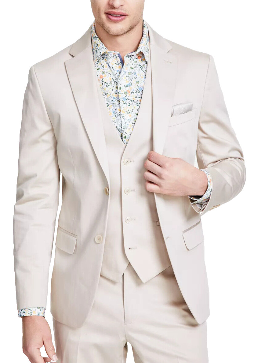 Пиджак для костюма BAR III, только хлопковый, приталенный, стрейчевый, коричневый, 38 РЕГ