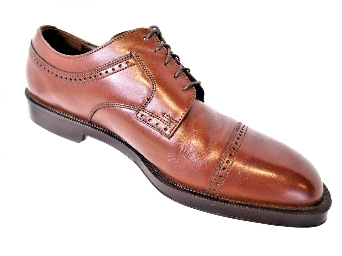 Florsheim Comfortech Derby Dress Shoes Mens 14M  Brown Burnished Leather Office The Florsheim Brown Leather Sneaker blends refined  main image 4