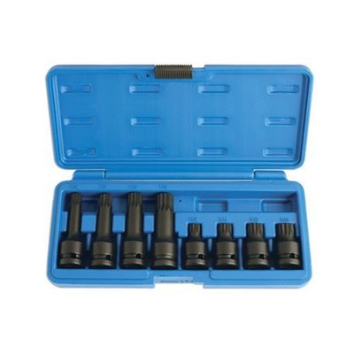 Laser Tools Impact Tamperproof Spline Socket Bit Set 1/2''D 8pc 5273