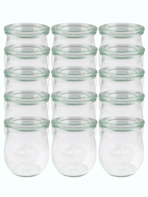 12 Weck Gläser 220 ml mit Deckel Marmeladengläser Einmachglas Tulpe Glas 