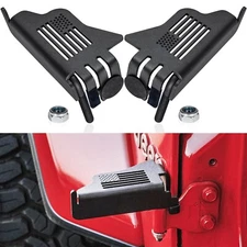 Front Foot Peg For Jeep Wrangler 2007-2024 JK JL JT Door Hinge Rest Pedal 2-Pack