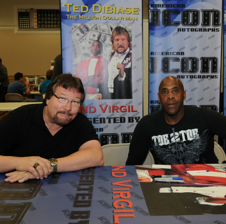 Foto firmada por Million Dollar Man Ted DiBiase Virgil Jake Roberts WWE 8x10 PSA/DNA Foto 4 de 4