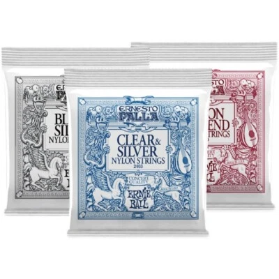 1 Set Classical Guitar Strings Silver-Plated Nylon String Clear Black Silver