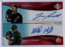 2005 UD Reflections Baseball Ian Snell Merkin Valdez DUAL Signature AUTO 5/99