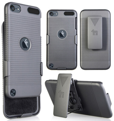 Schwarz Hartschale + Gürtelclip Holster Ständer für Ipod Touch 5 6 7 5th 6th 7th