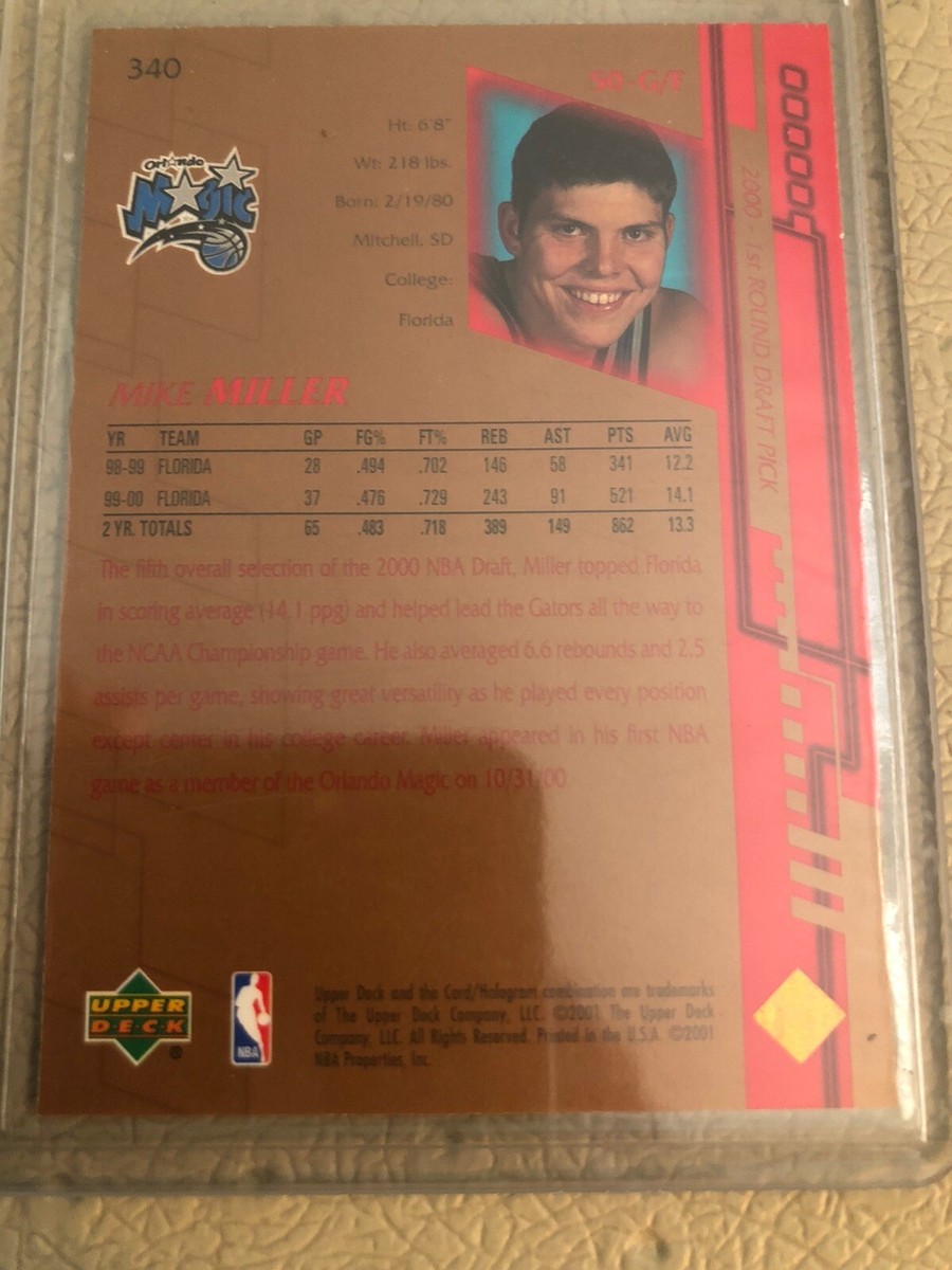 2000-01 Upper Deck GJE - Mike Miller #340 - Orlando Magic! | eBay