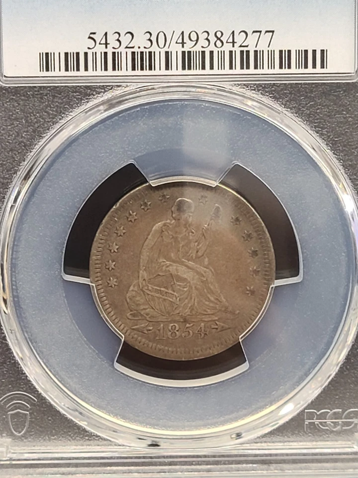 1854 Quarter PCGS VF30 Arrows - Image 2 of 3