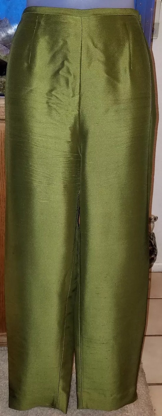 Sandra King Moda Seta New Moss Silk Suit Size 6 image 7