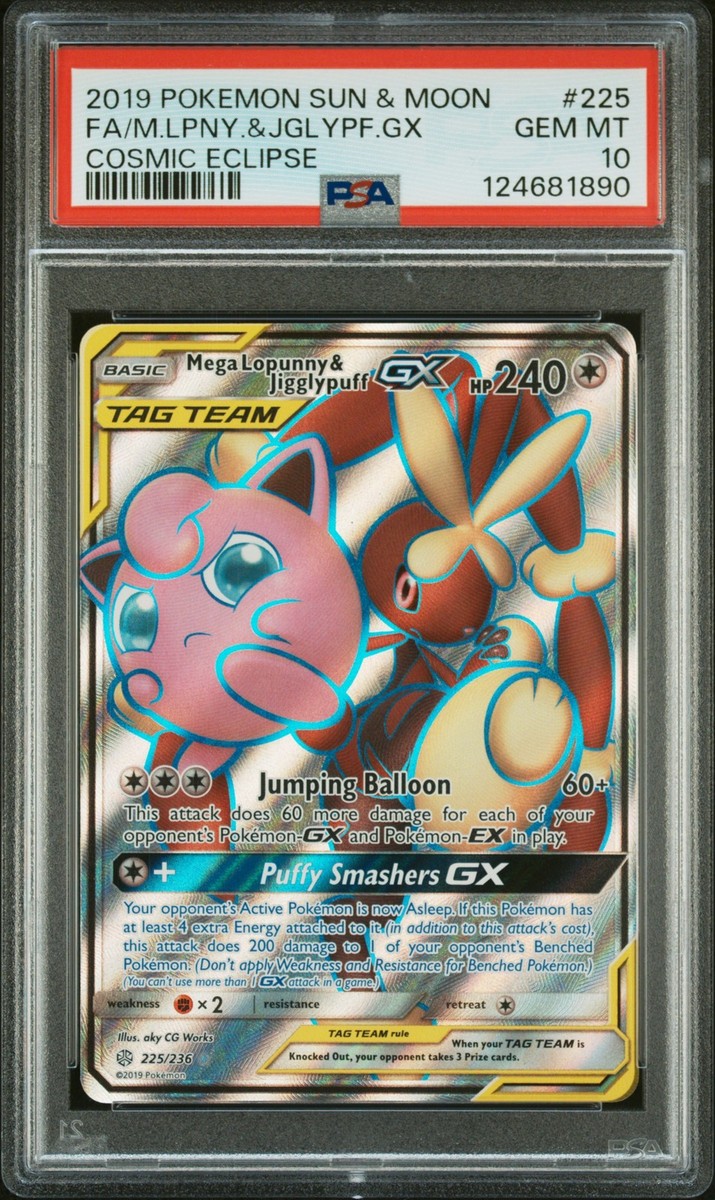 2019 #225 FULL ART/MEGA LOPUNNY & JIGGLYPUFF GX PSA 10 | eBay