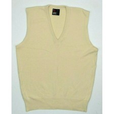 Vintage Sweater Vest Size M 80s Robert Bruce Ivory V Neck Vest Grunge Made USA