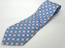 416 CHANEL Silk Tie Blue COCO mark floral pattern