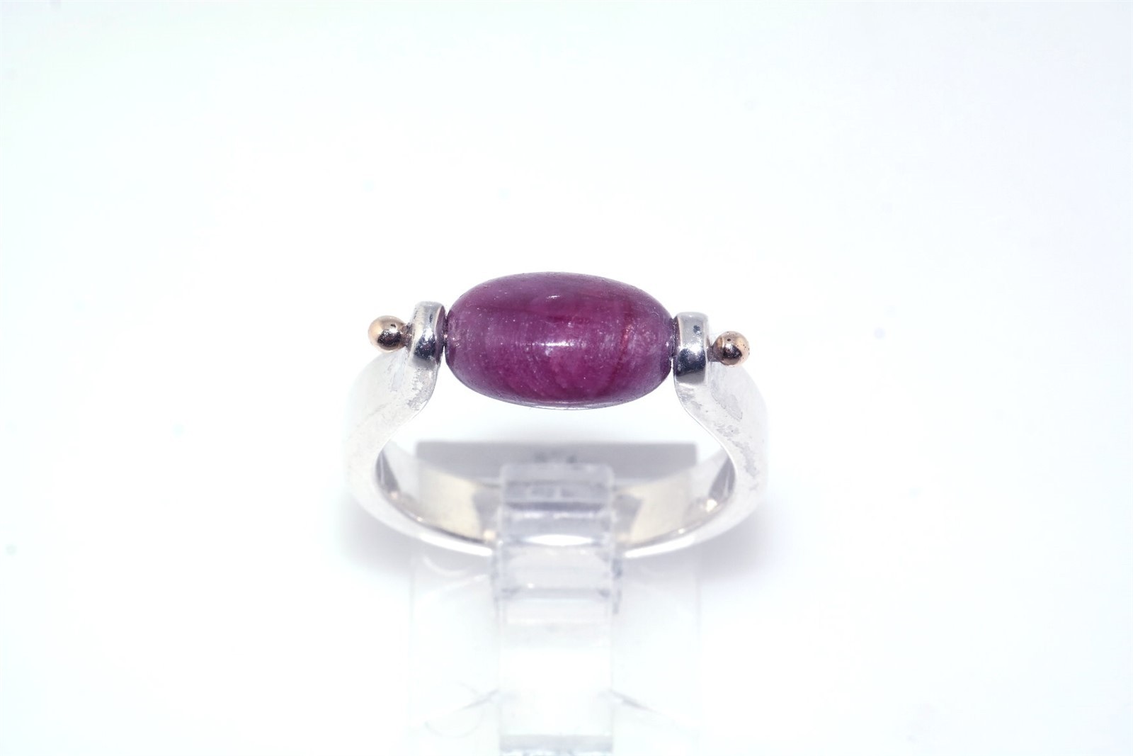Artisan Handmade Ruby Bead Sterling Silver Ring s… - image 1