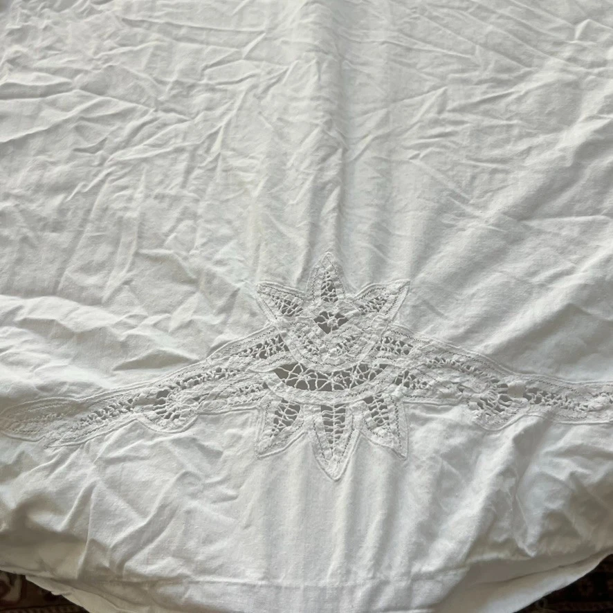 Imperial элегантность белый пододеяльник 84 «x 89» цветочный кружева вышивка Cottagecore - Изображение 3 из 4