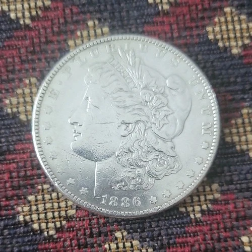 1886 Morgan Silver Dollar $1 Coin 0.9 Fineness Uncertified Ungraded US Coin
