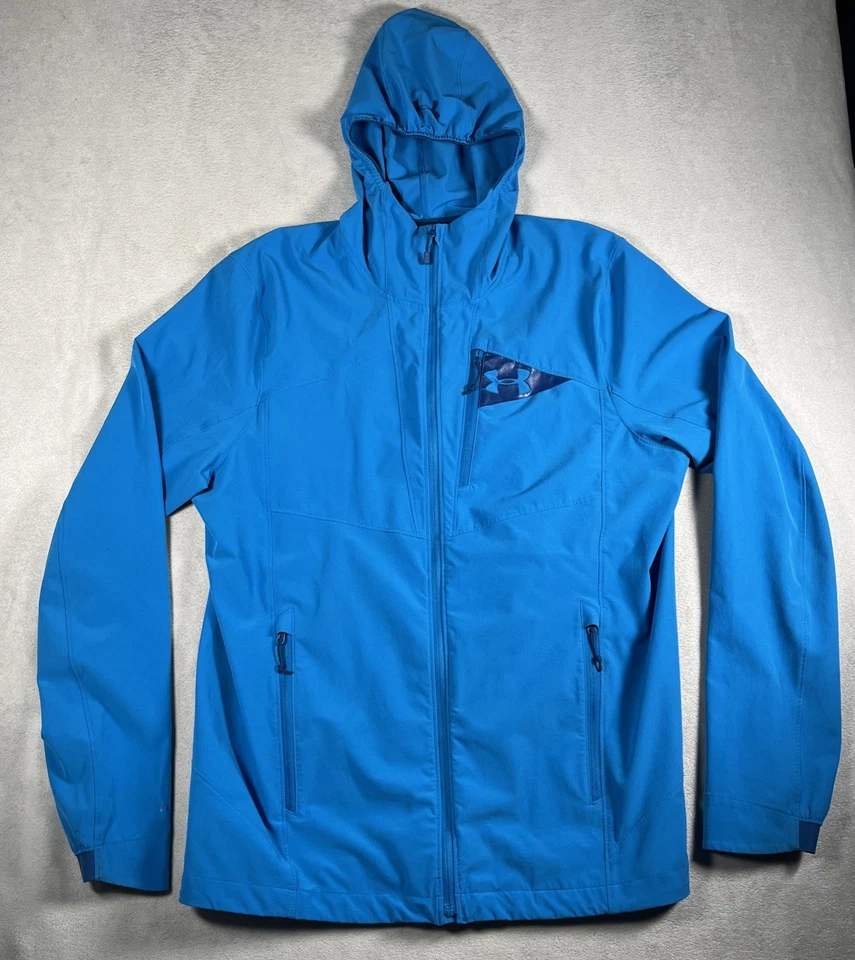 Under Armour ColdGear Full Zip Hooded Jacket Men's L Performance XStorm Stretch - Image 2 of 4