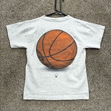 Vintage Big Ball Sports T-Shirt Boys Size 10-12 Gray Single Stitch Alone Tag USA