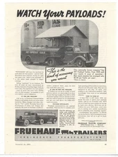1935 Fruehauf Trailer Ad: Hi Speed Gasoline & Ballard Fuel Oil Tanker Truck Pics