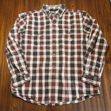 Carhartt Men's Loose Fit Midweight Chambray Long Sleeve Shirt Size Large Brown