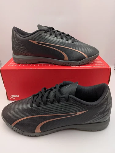 Puma Ultra Play It Taglia UK 8 Adulti 107780 02 Nero Rosa Rame Nuovo