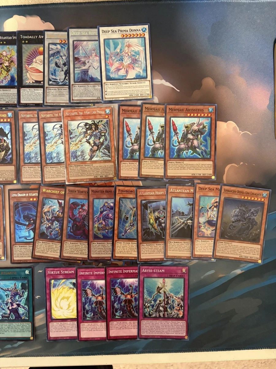 Yugioh Mermail Atlantean Deck Poseidra Abysspike Abyssrhine Squad NEW SUPPORT
