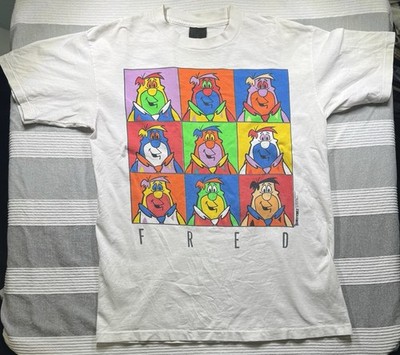 Vintage 1991 Flintstones Fred T Shirt Pop Art Single Stitch USA Made Changes L