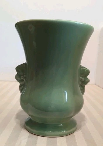 Vintage McCoy Leaves & Berries Vase|  Light Green| Art Pottery| 8.25 inches