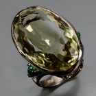 Handmade 28 ct+ Natural Green Amethyst Ring 925 Sterling Silver Size 8 /R470351