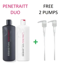 Sebastian Penetraitt Shampoo & Conditioner Duo Liter 33.8 oz each with pumps