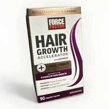 Force Factor Hair Growth Accelerator With Lustriva 90 Vegetable Capsules 10/2028