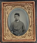 Civil War 1/6 Tintype Photo Of A Union Infantry Soldier