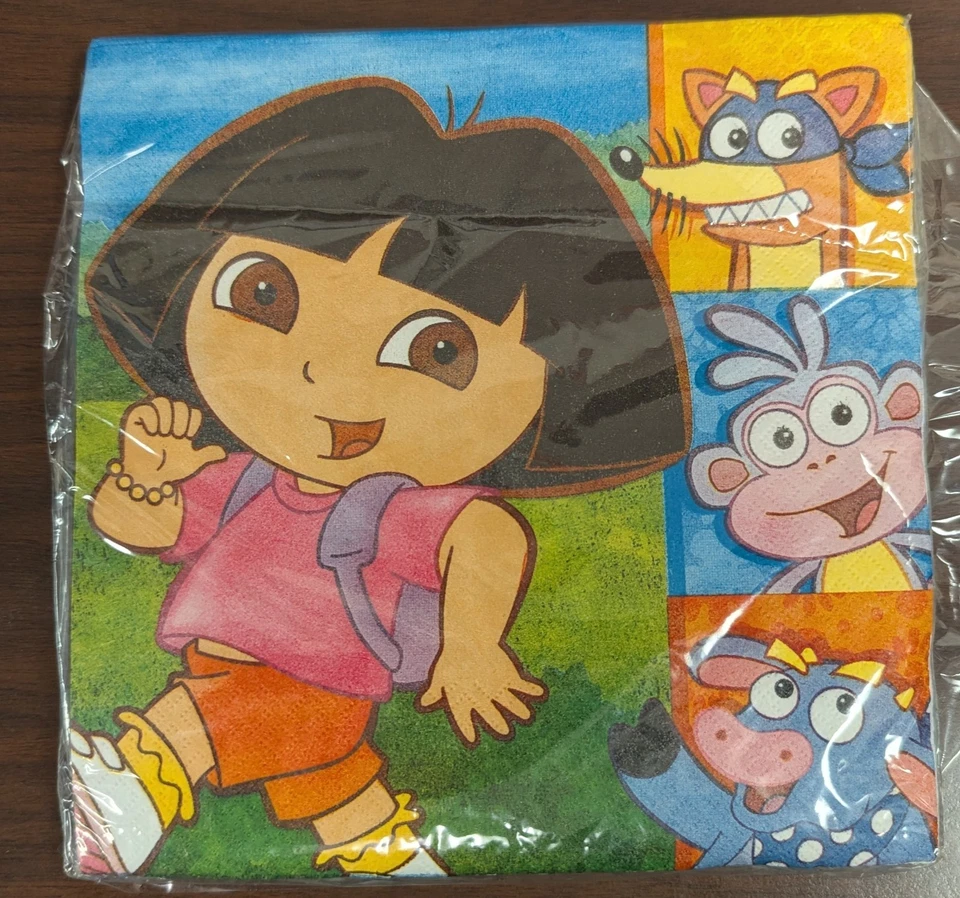 29 PAQUETES DE SERVILLETAS DE ALMUERZO DORA & FRIENDS 16CT DE ARTÍCULOS DE DISEÑO *LA FOTO ES LOTE REAL* Foto 3 de 4