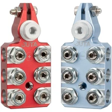 Battery Terminal Connectors Colored Anode Top Post Positive Red Negative Blue...