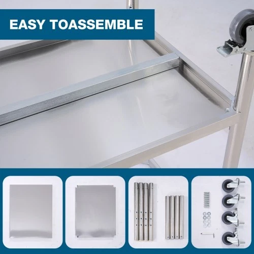 NSF Mesa de cocina comercial de acero inoxidable 48 pulgadas * 24 pulgadas con estantes Foto 4 de 4