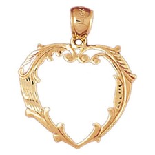 Heart Charm Pendant 14k Gold