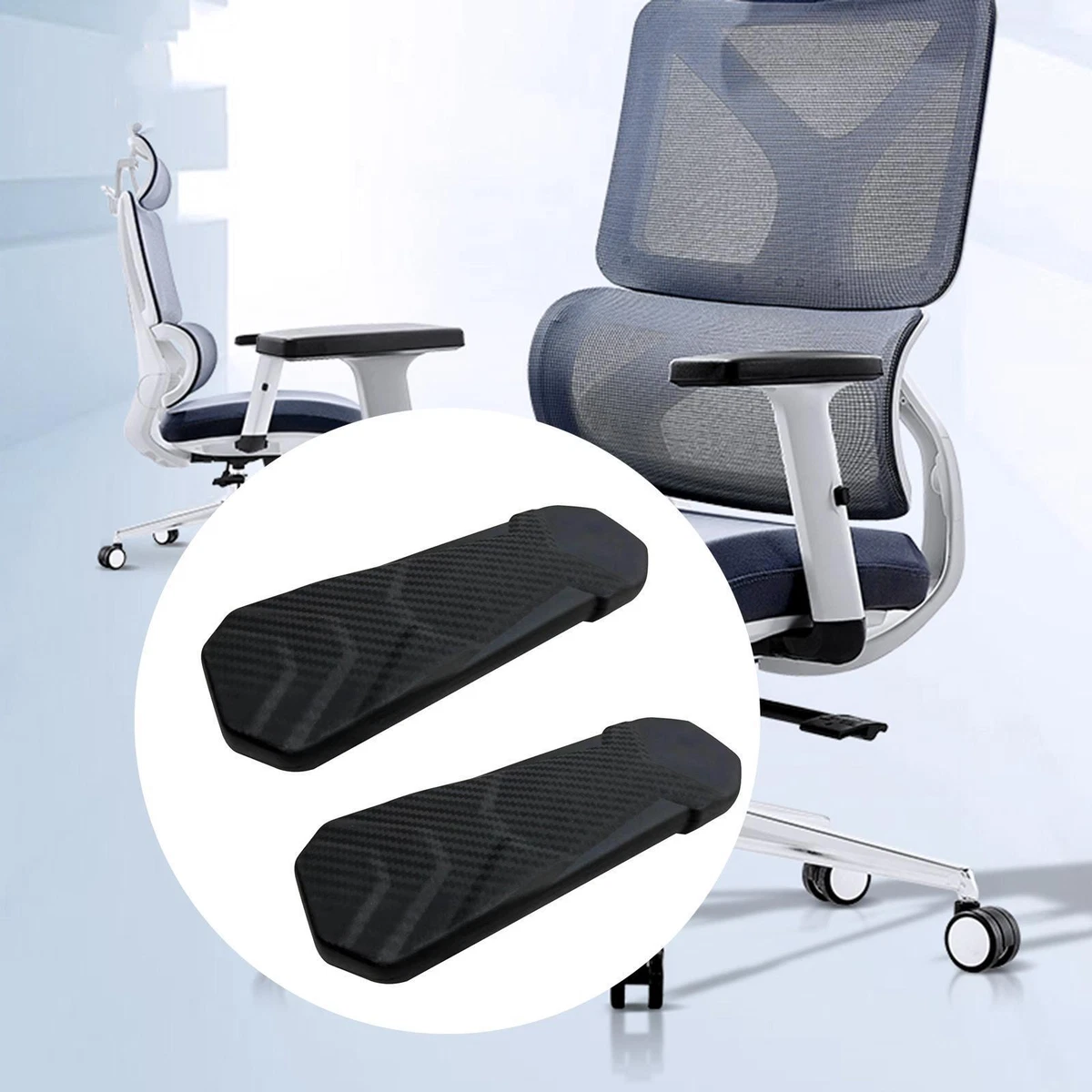 2x Chair Armrest Arm Pads with Mounting Hole for Swivel Chair