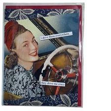 Anne Taintor All Occasion BLANK Greeting Card 36755 Retro 50s Women Driving Car