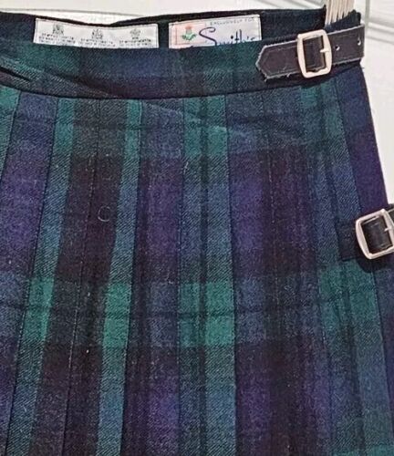 KINLOCH ANDERSON - Damen Blackwatch kariert Wolle, plissierter schottischer Kilt (10) - Bild 3 von 5
