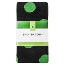 GIRLS 7/14~ST PATRICK'S DAY TIGHTS~LARGE POLKA DOT~LEPRECHAUN~BLACK~GREEN~NEW