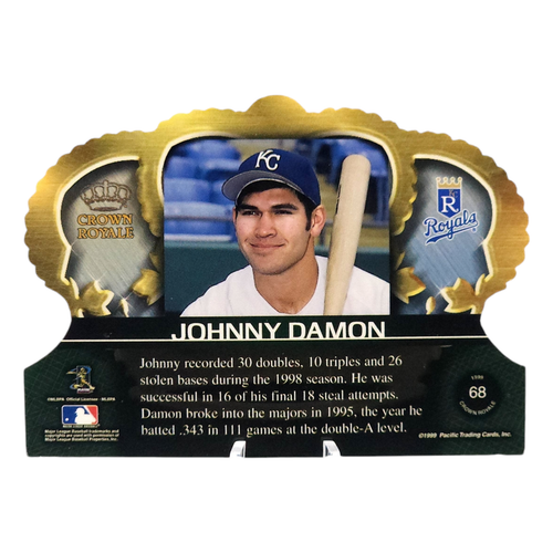 1999 Pacific Crown Royale - Johnny Damon #68 Kansas City RoyalsMLB Baseball Car - Picture 2 of 2