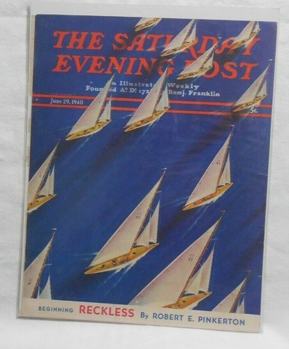 Saturday Evening Post Cover Only June 29 1940 J. P. Marquand P10