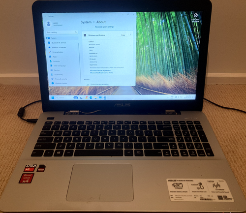 ASUS Laptop F555Y AMD A6-7310 Radeon R4 Graphics 2.0Ghz 4GB RAM 1TB HDD Win 11 - Picture 6 of 9