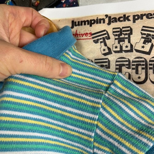 Conjunto de conjunto de dos piezas vintage para bebés niños años 60-70 azul verde Carter's EE. UU. 6 meses - Imagen 5 de 11