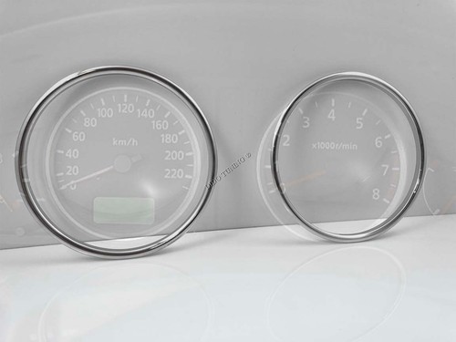 For Nissan Almera N16 II FL 03-06 Cerclages De Compteur Aluminium Anneaux Chrome - Picture 3 of 6