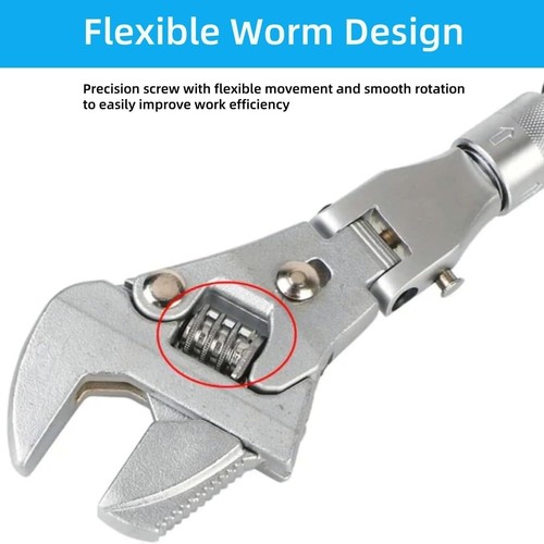 Llave ajustable, llaves de media luna con trinquete de 10" a 12" con vástago de - Picture 8 of 9