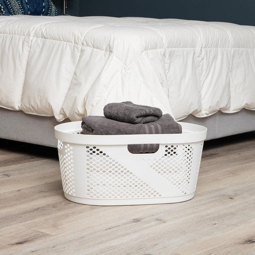40L Stylish Wicker Design Laundry Basket - Lightweight & Easy Transport - Picture 4 of 8