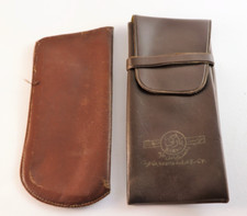 Barki Vintage Eyeglasses Cases Set of  2 Leather Cases + باركي Cleaning Cloth