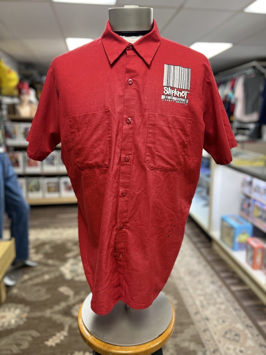 VTG OG 2000 Slipknot Maggot Barcode Button Down Work Shop XL